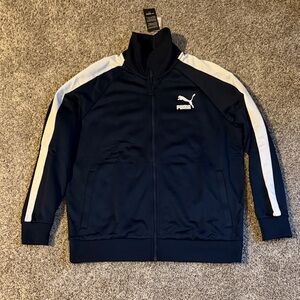 Puma Navy and White Full-Zip Track Jacket